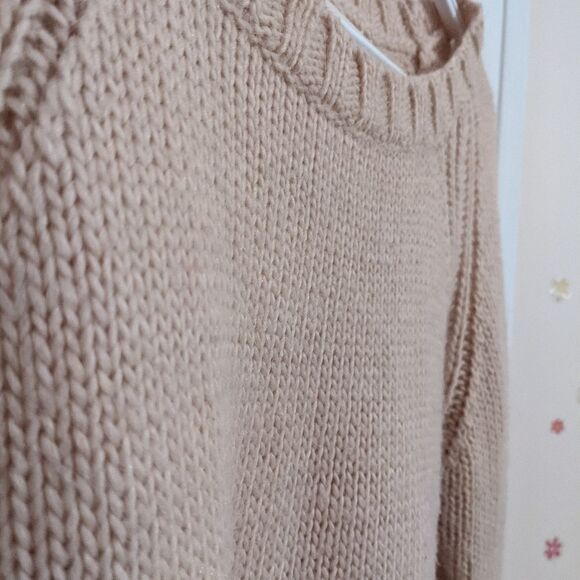 ZARA sweater Knit blush pink wool crewneck sweater size Medium @W - Picture 4 of 6